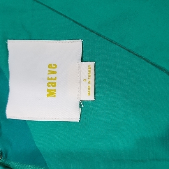 Anthropologie Maeve Green Asymmetrical Dress Size 0 Emerald Green - Picture 6 of 6